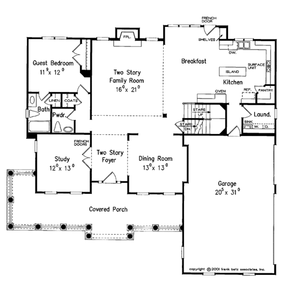 Classical Floor Plan - Main Floor Plan #927-645