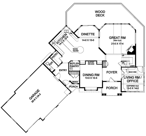 Home Plan - Country Floor Plan - Main Floor Plan #328-353