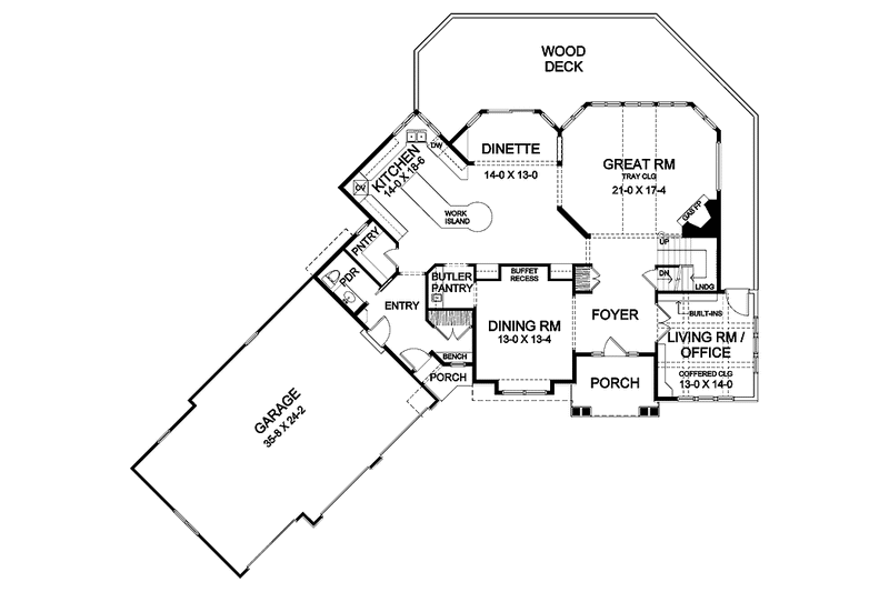Home Plan - Floor Plan - Main Floor for Country House Plan #328-353 - 4 bed, 3.5 bath
