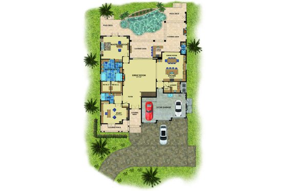 Floor Plan - Main Floor for Beach House Plan #548-49 - 4 bed, 6.5 bath