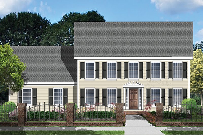 Architectural House Design - Colonial Exterior - Front Elevation Plan #1053-71