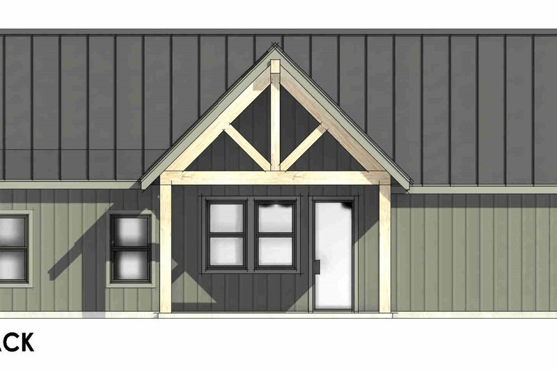 House Design - Exterior - Rear Elevation for Country House Plan #1096-136 - 2 bed, 2 bath