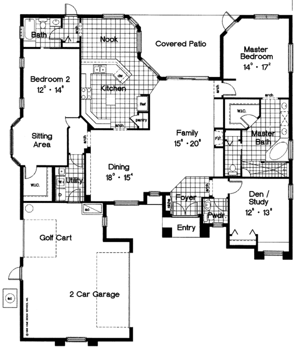 Architectural House Design - Mediterranean Floor Plan - Main Floor Plan #417-716