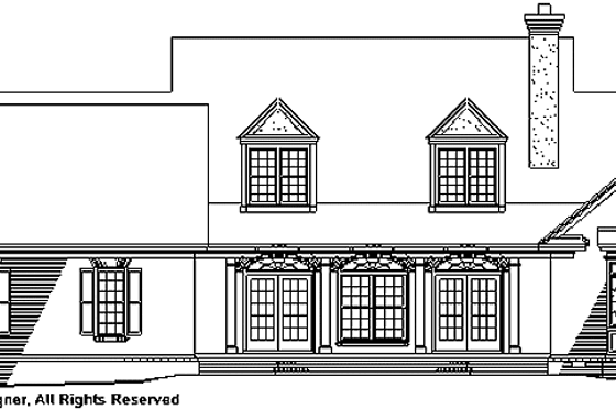 Exterior - Rear Elevation for Classical House Plan #929-263 - 4 bed, 3.5 bath