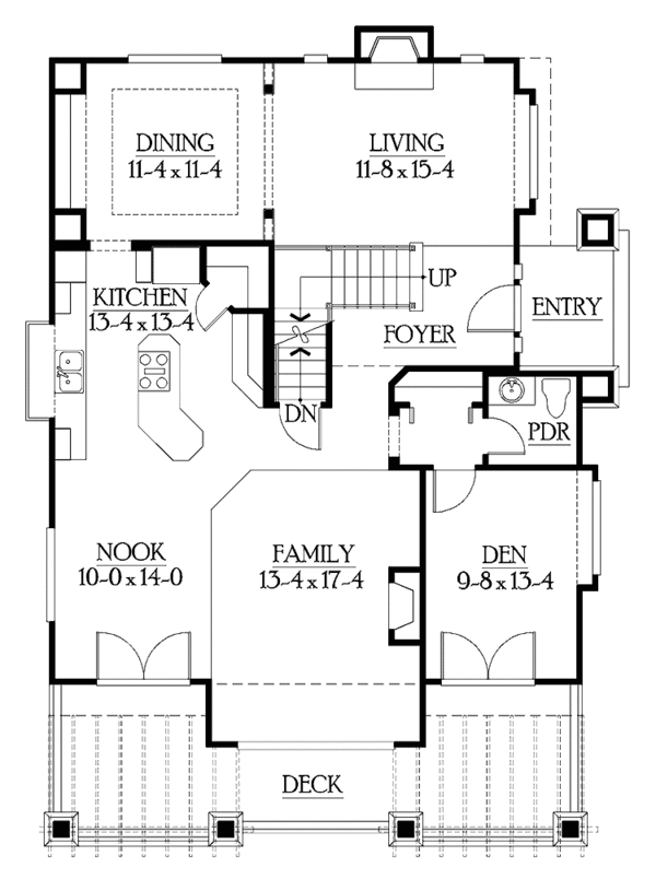 Architectural House Design - Craftsman Floor Plan - Main Floor Plan #132-311
