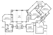 European Style House Plan - 5 Beds 4 Baths 6820 Sq/Ft Plan #453-356 