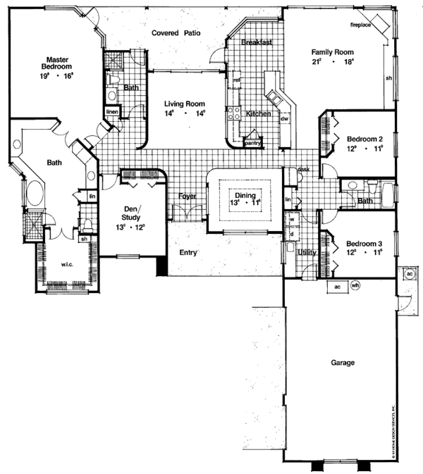 Dream House Plan - Mediterranean Floor Plan - Main Floor Plan #417-707