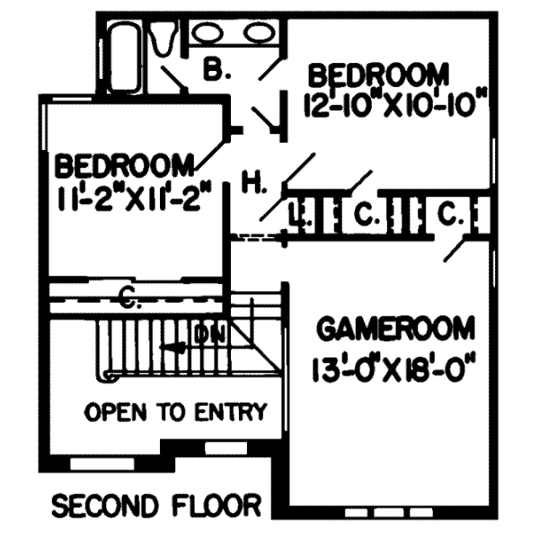 European Floor Plan - Upper Floor Plan #312-488