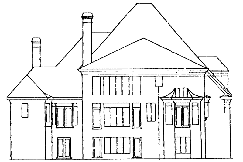 Home Plan - Exterior - Rear Elevation for Country House Plan #429-113 - 4 bed, 3.5 bath