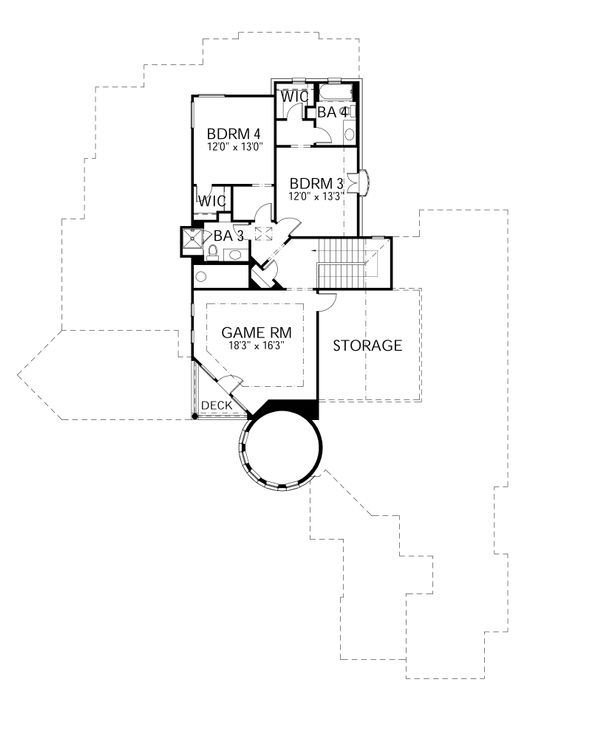 Mediterranean Floor Plan - Upper Floor Plan #80-208