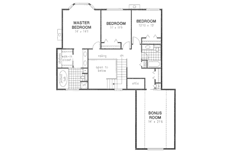 Dream House Plan - Floor Plan - Upper Floor for European House Plan #18-8968 - 3 bed, 2.5 bath