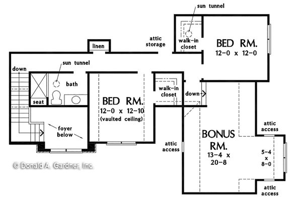 House Plan Design - Craftsman Floor Plan - Upper Floor Plan #929-1080