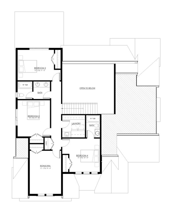House Blueprint - Farmhouse Floor Plan - Upper Floor Plan #1114-78