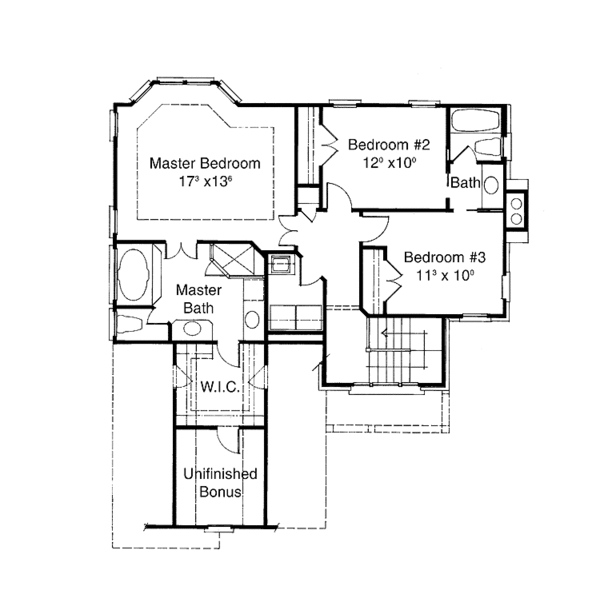 House Design - Colonial Floor Plan - Upper Floor Plan #429-152