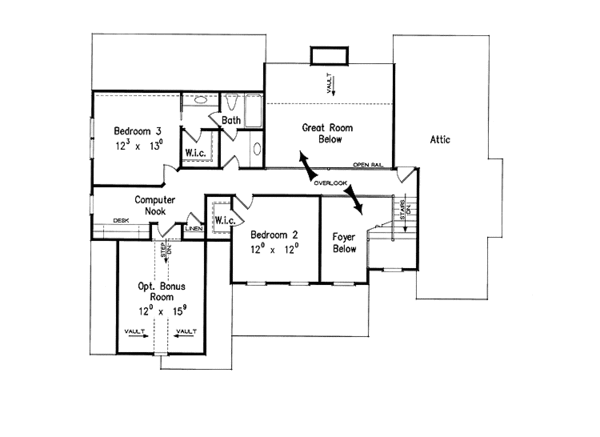 Home Plan - Colonial Floor Plan - Upper Floor Plan #927-561