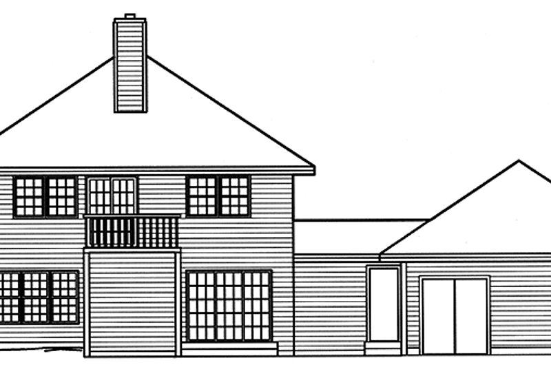 House Blueprint - Exterior - Rear Elevation for Country House Plan #965-6 - 4 bed, 2.5 bath