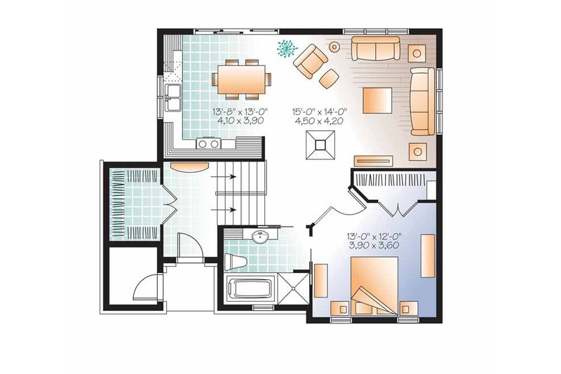 Home Plan - Floor Plan - Main Floor for Traditional House Plan #23-2492 - 3 bed, 2 bath