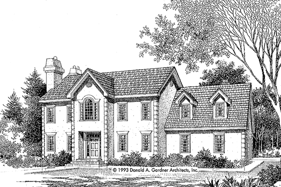 Exterior - Front Elevation 3 for Traditional House Plan #929-797 - 4 bed, 2.5 bath
