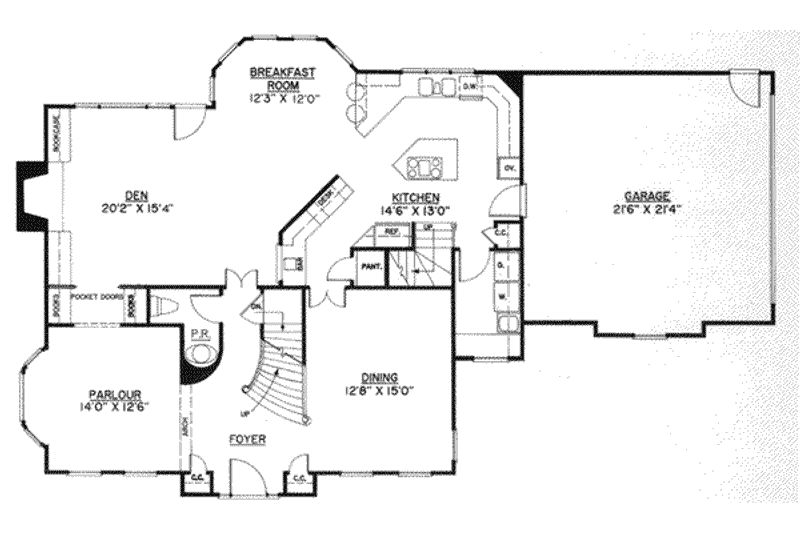 Dream House Plan - Floor Plan - Main Floor for Colonial House Plan #119-112 - 4 bed, 3.5 bath