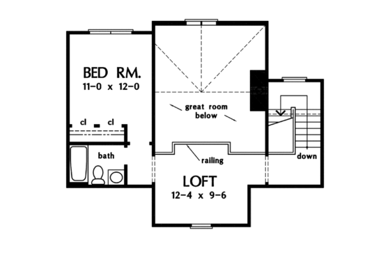 Floor Plan - Upper Floor for Craftsman House Plan #929-934 - 3 bed, 3 bath