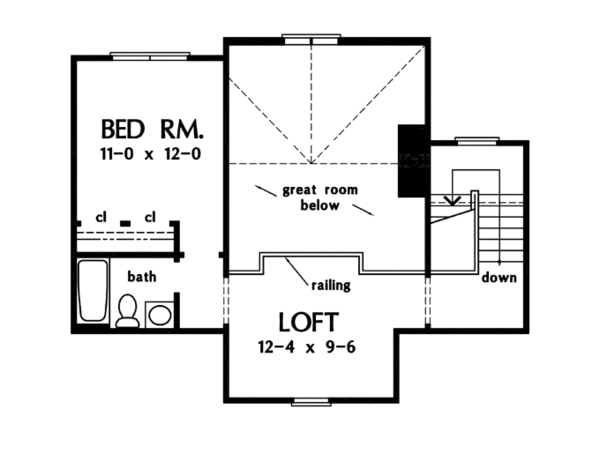 Craftsman Floor Plan - Upper Floor Plan #929-934