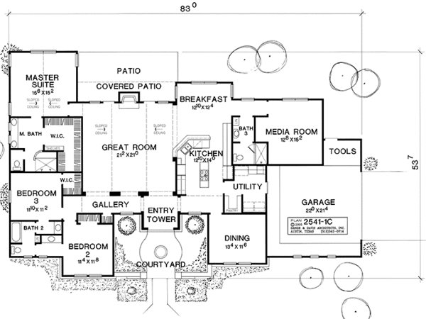 Architectural House Design - Mediterranean Floor Plan - Main Floor Plan #472-353