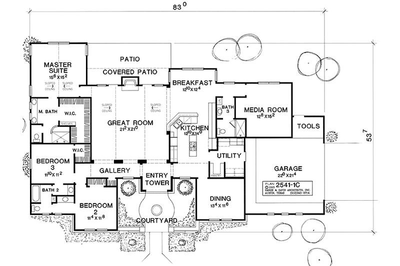 Home Plan - Floor Plan - Main Floor for Mediterranean House Plan #472-353 - 3 bed, 3 bath
