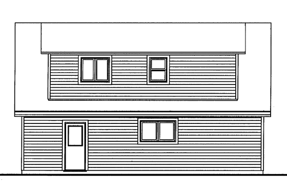 Exterior - Rear Elevation for Traditional House Plan #47-1082 - 1 bed, 1 bath