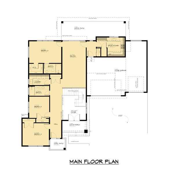 Contemporary Style House Plan - 4 Beds 3.5 Baths 3931 Sq/Ft Plan #1066 ...
