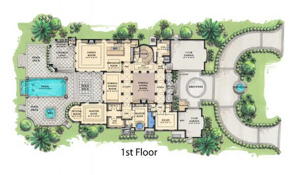 Mediterranean Floor Plan - Main Floor Plan #548-5