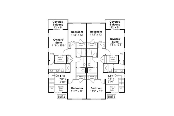 Contemporary Floor Plan - Upper Floor Plan #124-1365