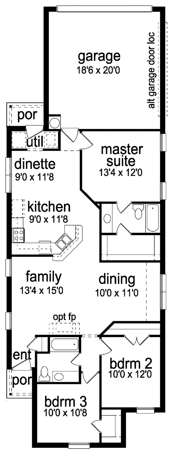 House Plan Design - Traditional Floor Plan - Main Floor Plan #84-671