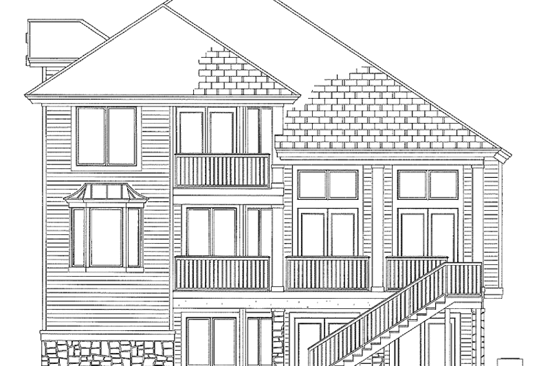 Home Plan - Exterior - Rear Elevation for Traditional House Plan #930-148 - 3 bed, 2 bath
