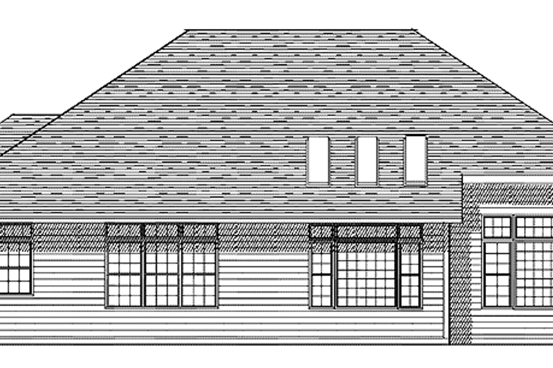 Architectural House Design - Exterior - Rear Elevation for Traditional House Plan #70-1364 - 2 bed, 2 bath