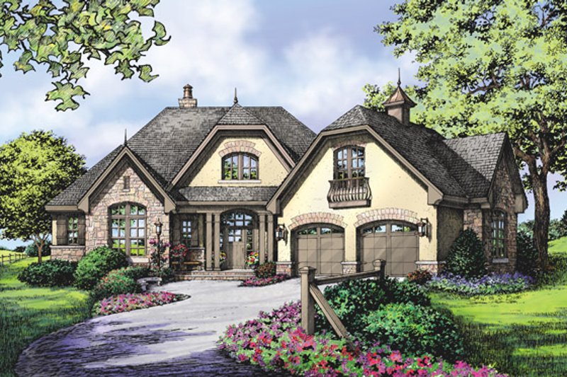 House Plan Design - Exterior - Front Elevation 4 for European House Plan #929-904 - 3 bed, 2 bath