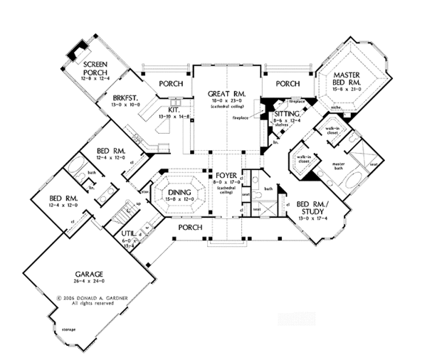 Dream House Plan - Craftsman Floor Plan - Main Floor Plan #929-889