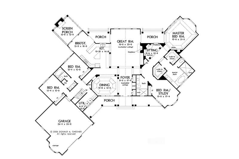 Home Plan - Floor Plan - Main Floor for Craftsman House Plan #929-889 - 4 bed, 3 bath