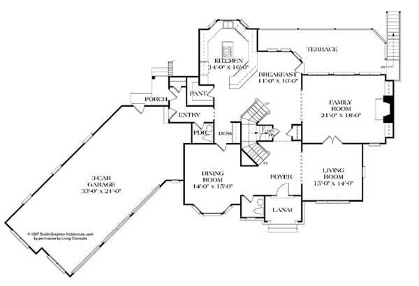 Home Plan - Country Floor Plan - Main Floor Plan #453-250
