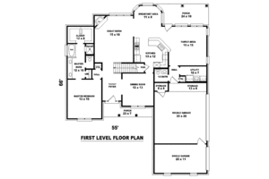 Floor Plan - Main Floor for Traditional House Plan #81-881 - 3 bed, 3.5 bath