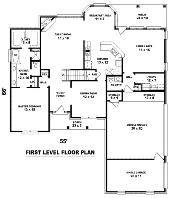 Traditional Floor Plan - Main Floor Plan #81-881