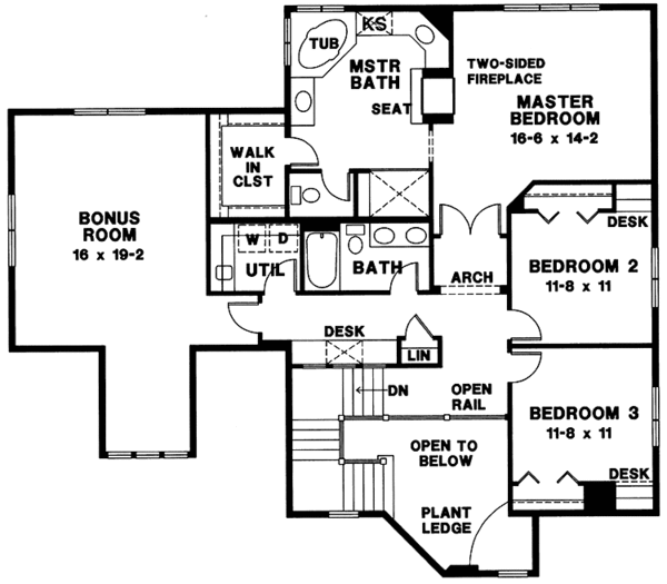 House Plan Design - European Floor Plan - Upper Floor Plan #966-29