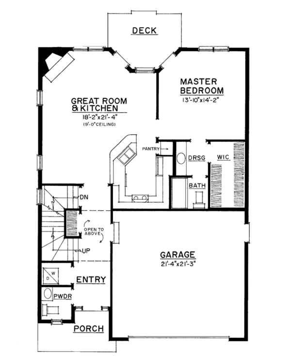 House Blueprint - Country Floor Plan - Main Floor Plan #1016-110