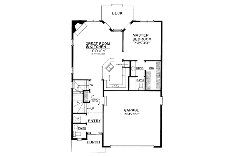 Home Plan - Floor Plan - Main Floor for Country House Plan #1016-110 - 3 bed, 2.5 bath