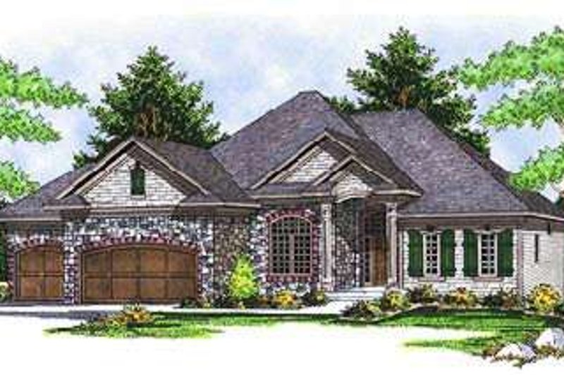 House Blueprint - European Exterior - Front Elevation Plan #70-676