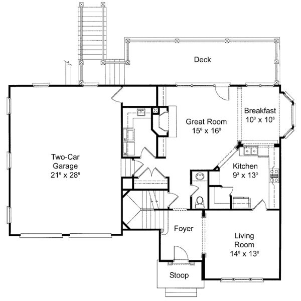 Home Plan - Colonial Floor Plan - Main Floor Plan #429-289