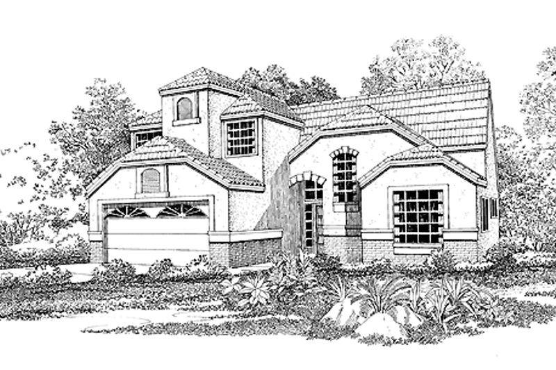 House Blueprint - Contemporary Exterior - Front Elevation Plan #72-914