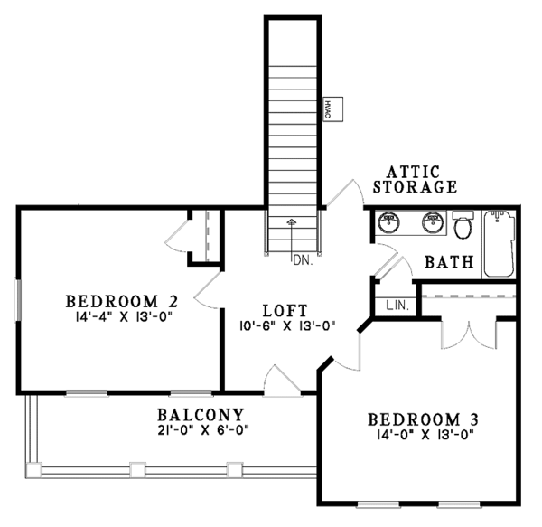 Architectural House Design - Classical Floor Plan - Upper Floor Plan #17-2947