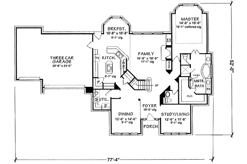 Home Plan - Floor Plan - Main Floor for Country House Plan #974-48 - 4 bed, 3.5 bath