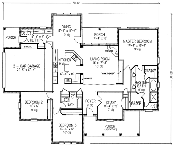Home Plan - Country Floor Plan - Main Floor Plan #410-3589