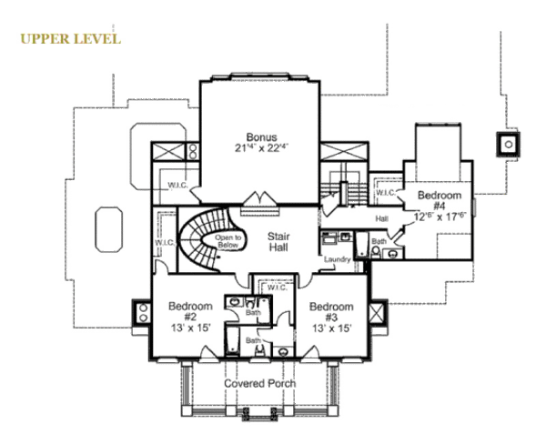 Architectural House Design - Classical Floor Plan - Upper Floor Plan #429-47